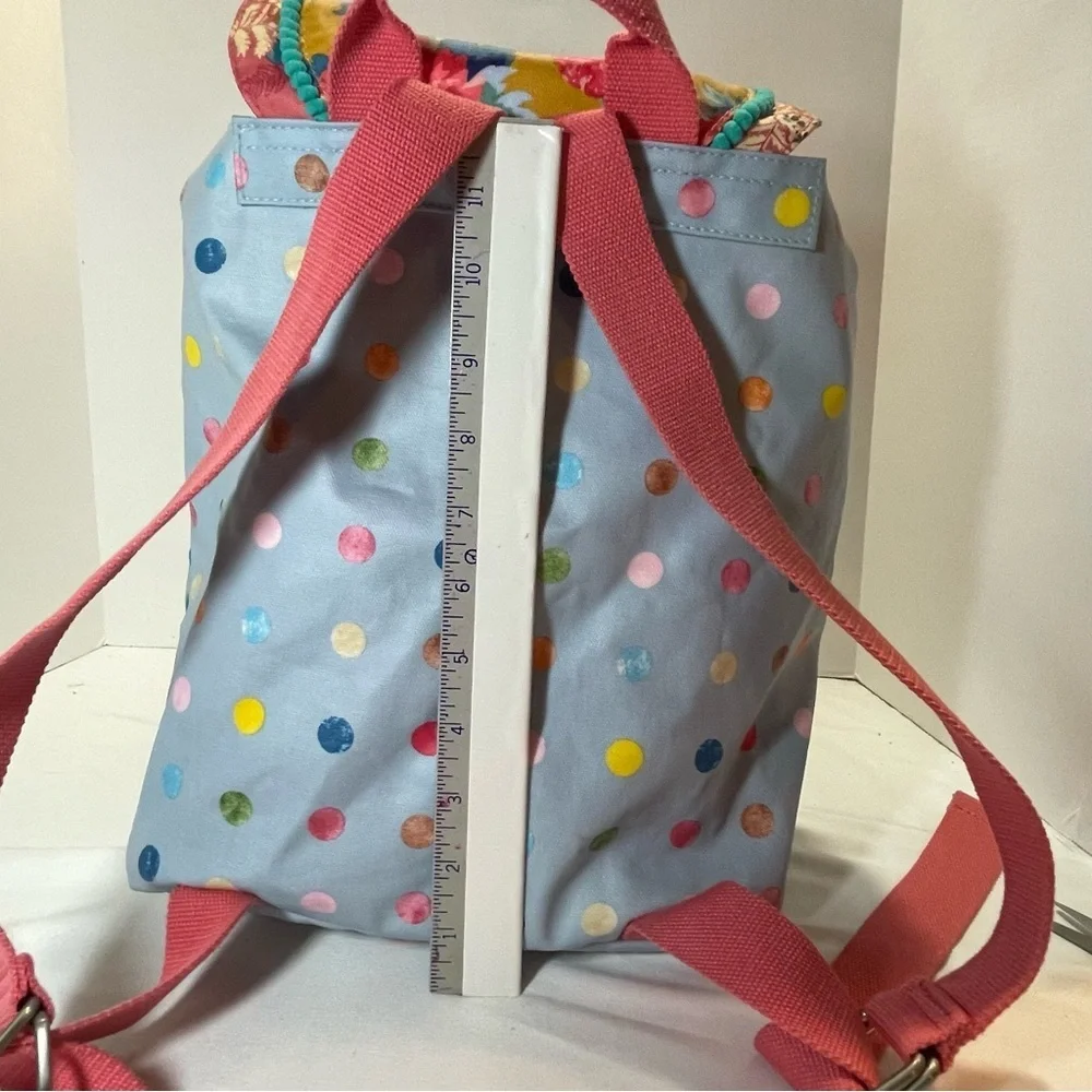 Matilda Jane Make a Splash Beach Backpack Blue Polka Dot Yellow Pink Floral